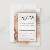 Blushing Petals und Silver Wirbel Hochzeit RSVP Karte (Vorderseite)
