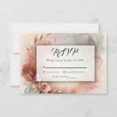 Blushing Petals und Silver Wirbel Hochzeit RSVP Karte (Vorderseite)