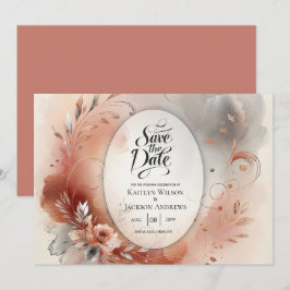 Blushing Petals und Silver Wirbel Hochzeit Save The Date