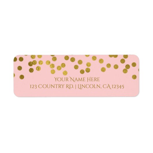 Blushing Pink & Gold Imitate Foil Confetti Dots (Vorne)