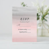 Blushing Pink & Gray Moderne Aquarellfarben UAWG A RSVP Karte (Stehend Vorderseite)