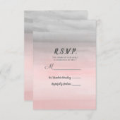 Blushing Pink & Gray Moderne Aquarellfarben UAWG A RSVP Karte (Vorne/Hinten)