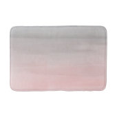 Blushing Pink & Gray Moderne Wasserfarbe Girly Gla Badematte (Vorderseite)