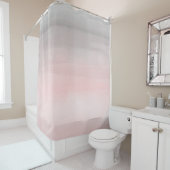 Blushing Pink & Gray Moderne Wasserfarbe Girly Gla Duschvorhang (Beispiel)