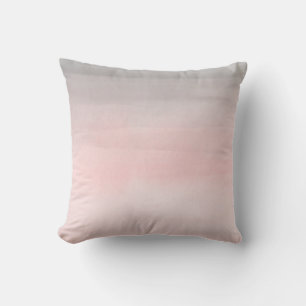 Blushing Pink & Gray Moderne Wasserfarbe Girly Gla Kissen