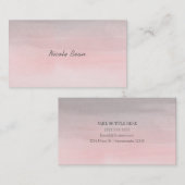 Blushing Pink & Gray Moderne Wasserfarbe Girly Gla Visitenkarte (Vorne/Hinten)