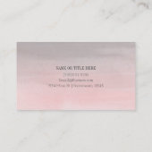 Blushing Pink & Gray Moderne Wasserfarbe Girly Gla Visitenkarte (Rückseite)