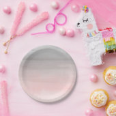 Blushing Pink Gray Moderne Wasserfarbe Ombre Chic Pappteller (Party)