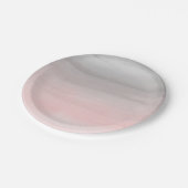 Blushing Pink Gray Moderne Wasserfarbe Ombre Chic Pappteller (Schrägansicht)
