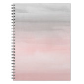 Blushing Pink & Gray Moderne Wasserfarbe Ombre Gla Notizblock (Vorderseite)