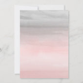 Blushing Pink & Gray Moderne Wasserfarbenhochzeit Einladung (Rückseite)