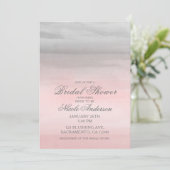 Blushing Pink Gray Modernes Brautparty Einladung (Stehend Vorderseite)