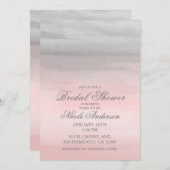 Blushing Pink Gray Modernes Brautparty Einladung (Vorne/Hinten)