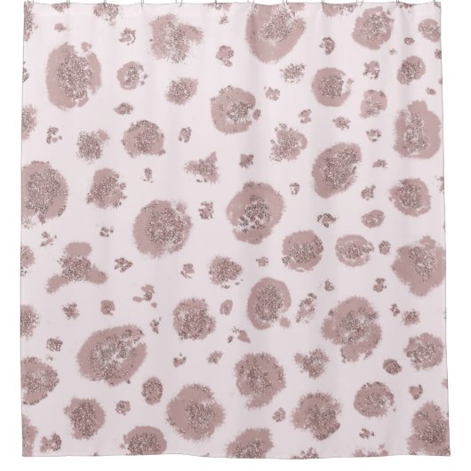 Blushing Pink Leopard Cheetah Print Pattern Dusche Duschvorhang (Vorderseite)