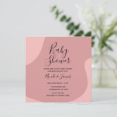 Blushing Pink Mauve Moderne Minimal Babydusche Einladung (Stehend Vorderseite)
