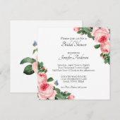 Blushing Pink Rose Bridal Dusche Einladung (Vorne/Hinten)
