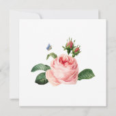 Blushing Pink Rose Bridal Dusche Einladung (Rückseite)