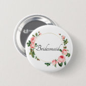 Blushing Pink Rose Bridesmaid Button (Vorne & Hinten)