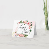 Blushing Pink Rose Floral Dankeskarte (Vorderseite)