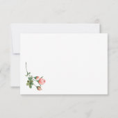 Blushing Pink Rose Floral Dankeskarte (Rückseite)