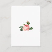 Blushing Pink Rose Floral Elegante Hochzeit Begleitkarte (Rückseite)