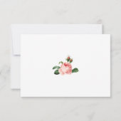 Blushing Pink Rose Floral Elegante Hochzeit RSVP Karte (Rückseite)