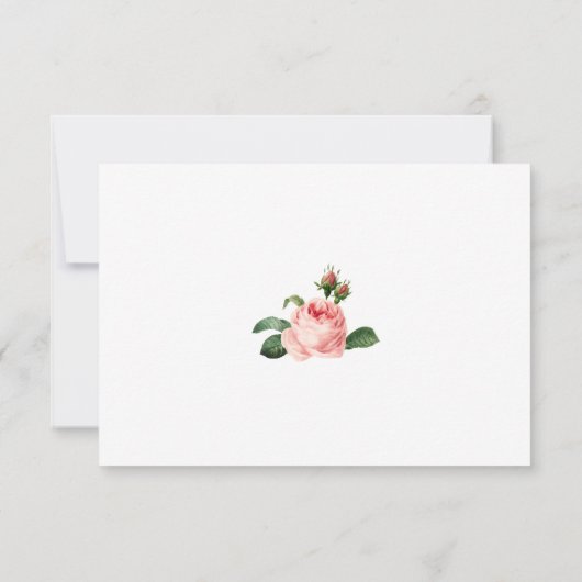 Blushing Pink Rose Floral Elegante Hochzeit RSVP Karte (Rückseite)