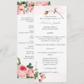Blushing Pink Rose Floral Wedding Program Programm (Vorne/Hinten)