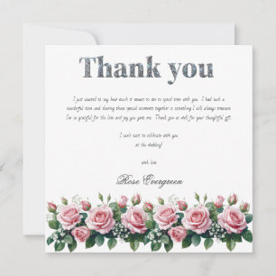 Blushing Romance: Pink Rose Brautparty Vielen Dank