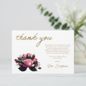 Blushing Romance: Pink Rose Brautparty Vielen Dank Dankeskarte (Stehend Vorderseite)