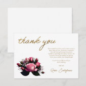 Blushing Romance: Pink Rose Brautparty Vielen Dank Dankeskarte (Vorne/Hinten)