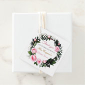 Blushing Romance: Pink Rose Brautparty Vielen Dank Geschenkanhänger (Beispiel)
