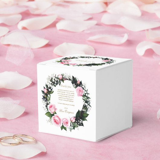 Blushing Romance: Pink Rose Brautparty Vielen Dank Geschenkschachtel (Hochzeit)