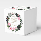 Blushing Romance: Pink Rose Brautparty Vielen Dank Geschenkschachtel (Vorderseite)