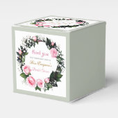 Blushing Romance: Pink Rose Brautparty Vielen Dank Geschenkschachtel (Vorderseite)