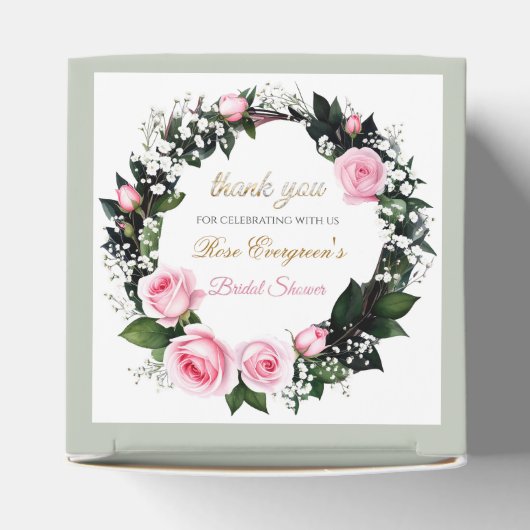 Blushing Romance: Pink Rose Brautparty Vielen Dank Geschenkschachtel (Oben)