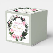 Blushing Romance: Pink Rose Brautparty Vielen Dank Geschenkschachtel (Rückseite)