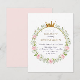 Blushing Romance: Pink Roses and Baby’s Breathe Einladung