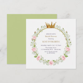 Blushing Romance: Pink Roses and Baby’s Breathe Einladung