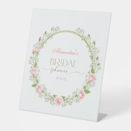 Blushing Romance: Pink Roses & Baby’s Breathe Sockelschild