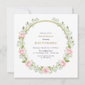 Blushing Romance: Rosa Rosen und Baby's Breathe Einladung (Vorderseite)