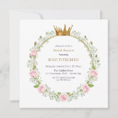 Blushing Romance: Rosa Rosen und Baby's Breathe Einladung (Vorderseite)