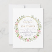 Blushing Romance: Rosa Rosen und Baby's Breathe Einladung (Vorderseite)