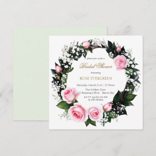 Blushing Romance: Rosa Rosen und Baby's Breathe in Einladung