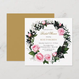 Blushing Romance: Rosa Rosen und Baby's Breathe in Einladung