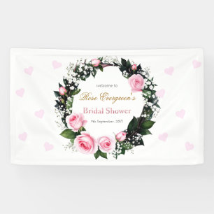 Blushing Romance: Rosenrosen-Brautparty Banner