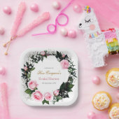 Blushing Romance: Rosenrosen-Brautparty Pappteller (Party)