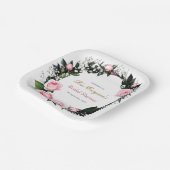 Blushing Romance: Rosenrosen-Brautparty Pappteller (Gewinkelt)