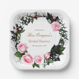 Blushing Romance: Rosenrosen-Brautparty Pappteller