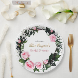 Blushing Romance: Rosenrosen-Brautparty Pappteller
